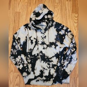 Gilded Intent bleach splattered hoodie. EUC. Women's medium
